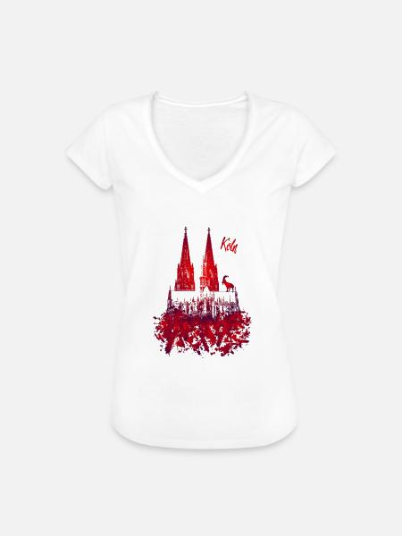 Kölner Dom - Frauen Vintage T-Shirt - Weiß