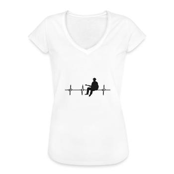 Fréquence cardiaque du guitariste musicien de blues - T-shirt vintage Femme - blanc - Devant - Danielle (179cm)