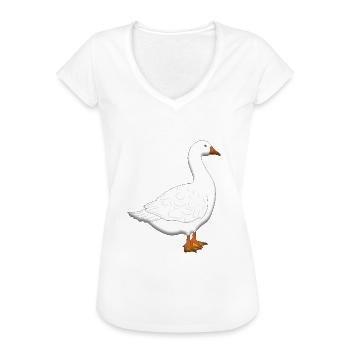 gans - Frauen Vintage T-Shirt - Weiß - Vorne