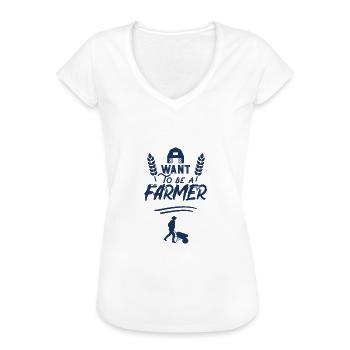 Bauer Landwirtschaft Landwirt Landwirtin Bäurin - Frauen Vintage T-Shirt - Weiß - Vorne - Danielle (179cm)