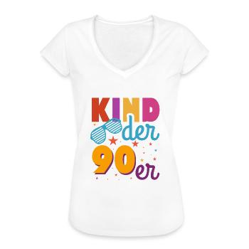 Kind der 90er Eurodance Retro Outfit - Frauen Vintage T-Shirt - Weiß - Vorne