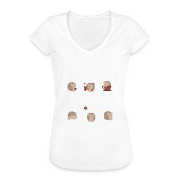 Igel - Arbnora - Igelfan - Kaffee - Kaffeetrinker - Frauen Vintage T-Shirt - Weiß - Vorne