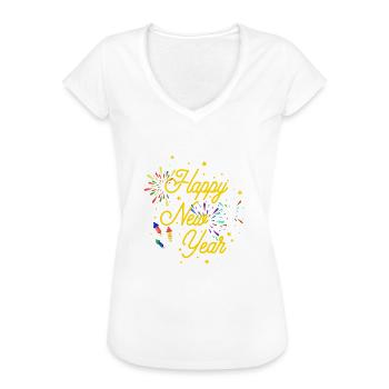 Happy New Year - Frauen Vintage T-Shirt - Weiß - Vorne