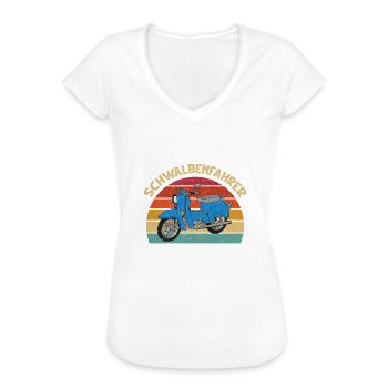 Schwalbenfahrer Simsonfahrer Schwalbe Simson KR51 - Frauen Vintage T-Shirt - Weiß - Vorne