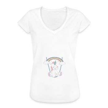 Mir reichts! Ich geh schaukeln Einhorn - Frauen Vintage T-Shirt - Weiß - Vorne