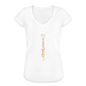 Klarinette Blasinstrument Musikinstrument Geschenk - Frauen Vintage T-Shirt - Weiß - Vorne
