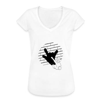 Kaninchen Rock n Roll Hasen Schatten Hase Bunny - Frauen Vintage T-Shirt - Weiß - Vorne