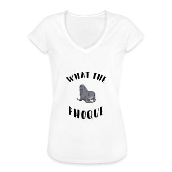 What the phoque - T-shirt vintage Femme - blanc - Devant