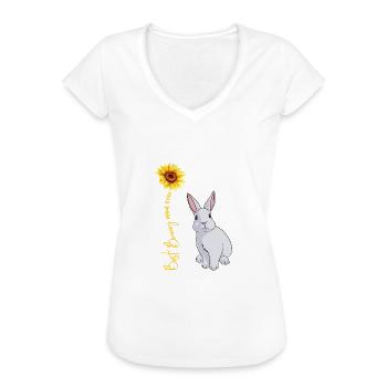 Best Bunny Mom Ever Kaninchen Mutter Hasen Spruch - Frauen Vintage T-Shirt - Weiß - Vorne