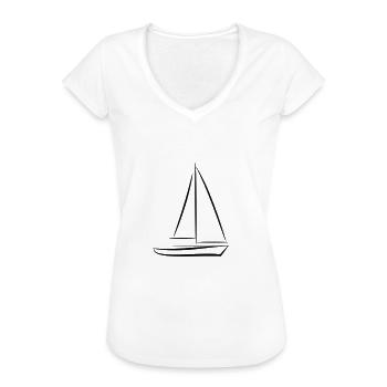 Segelboot Schiff Sportboot Boot Segelschiff - Frauen Vintage T-Shirt - Weiß - Vorne - Danielle (179cm)