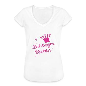 Schlager Queen Party Popmusik Tanzmusik Geschenk - Frauen Vintage T-Shirt - Weiß - Vorne