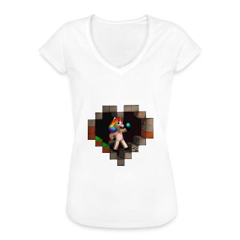 Unicorn heart - Women's Vintage T-Shirt - white - Front - Danielle (179cm)