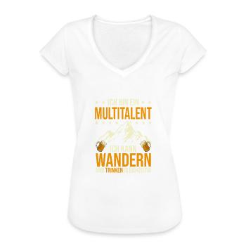 Multitalent Wandern Trinken gleichzeitig Bier - Frauen Vintage T-Shirt - Weiß - Vorne
