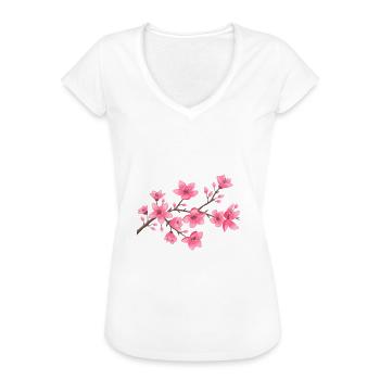 Kirschblüten - Frauen Vintage T-Shirt - Weiß - Vorne