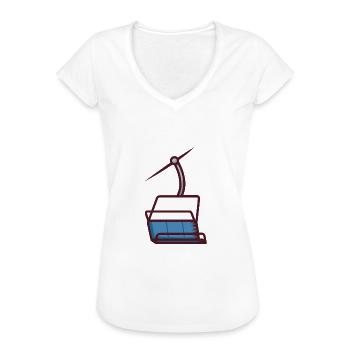 Skilift - Frauen Vintage T-Shirt - Weiß - Vorne - Danielle (179cm)