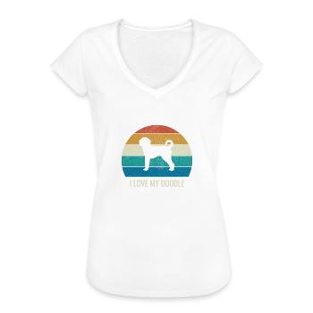 Retro Labradoodle Geschenk Ich liebe mein Doodle - Frauen Vintage T-Shirt - Weiß - Vorne