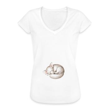 Nachthemd Schlafanzug Pyjama Schlafen Langschläfer - Frauen Vintage T-Shirt - Weiß - Vorne