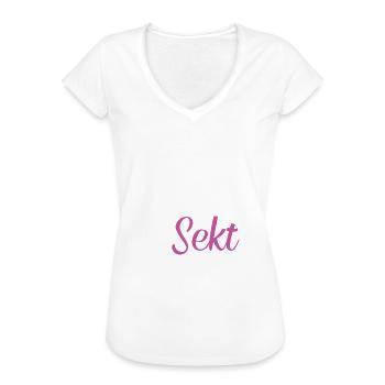 Die Tut Nix Die Will Nur Sekt Sekttrinker Geschenk - Frauen Vintage T-Shirt - Weiß - Vorne