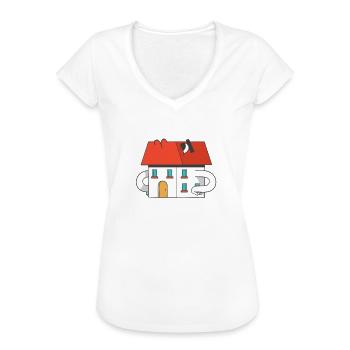 Ich Müsste Den Haushalt Schmeissen. Aber wohin? - Frauen Vintage T-Shirt - Weiß - Vorne