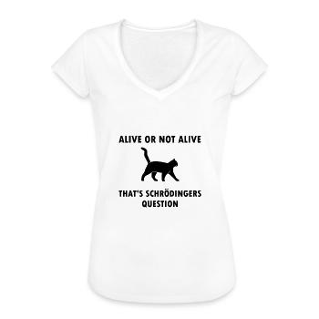 Schrödingers Katze - Physiker Geschenk Physik Nerd - Frauen Vintage T-Shirt - Weiß - Vorne