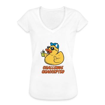 Freche Quietscheente - Herausforderung angenommen - Frauen Vintage T-Shirt - Weiß - Vorne