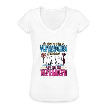 Zahnarzt Praxis Spruch Zähne Arzt Lustig Geschenk - Frauen Vintage T-Shirt - Weiß - Vorne