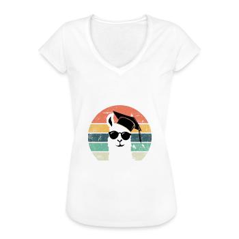 Lustiges Lama Doktor Promotion Doktortitel Spruch - Frauen Vintage T-Shirt - Weiß - Vorne
