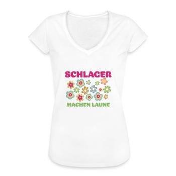 Schlager machen Laune Schlagermusik - Frauen Vintage T-Shirt - Weiß - Vorne