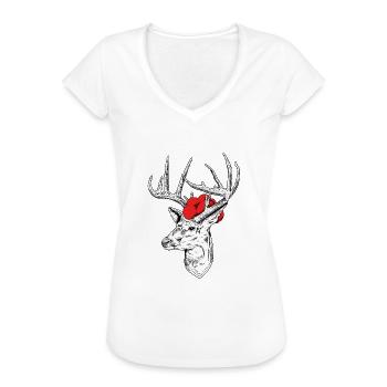 Schwarzwaldliebe Hirsch Bollenhut Schwarzwald - Frauen Vintage T-Shirt - Weiß - Vorne