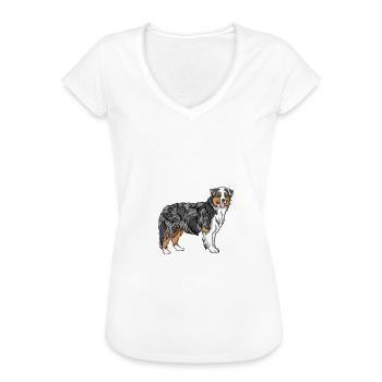 Australian Shepherd Aussie - Frauen Vintage T-Shirt - Weiß - Vorne
