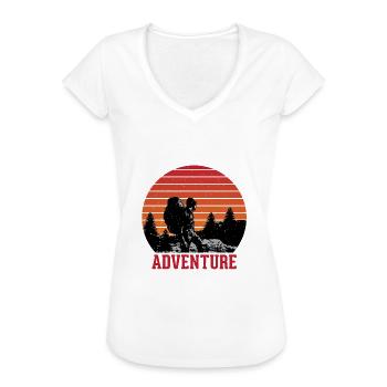 Adventure - Frauen Vintage T-Shirt - Weiß - Vorne - Danielle (179cm)
