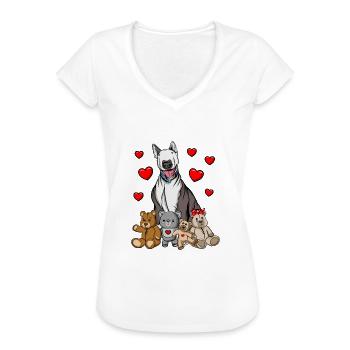Bullterrier - Frauen Vintage T-Shirt - Weiß - Vorne