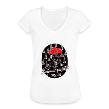 Schwarzwald Mädel mit Bollenhut - Deutschland - Frauen Vintage T-Shirt - Weiß - Vorne