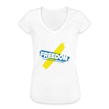 Freiheit Frieden Weltfrieden - Frauen Vintage T-Shirt - Weiß - Vorne - Danielle (179cm)