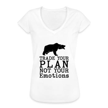 Trade Your Plan Not Your Emotions Bear Market - Women's Vintage T-Shirt - white - Front - Danielle (179cm)