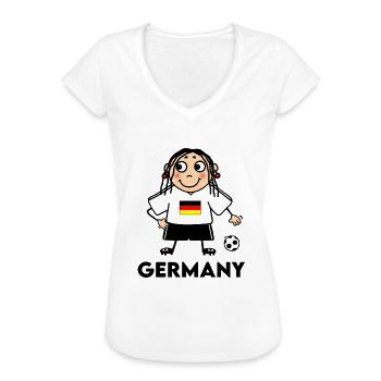 Footballeur Frauemannschaft - Football Allemagne - T-shirt vintage Femme - blanc - Devant - Danielle (179cm)