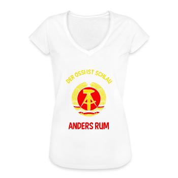 Der Ossi Ist Schlau und Stellt Sich Dumm DDR - Frauen Vintage T-Shirt - Weiß - Vorne