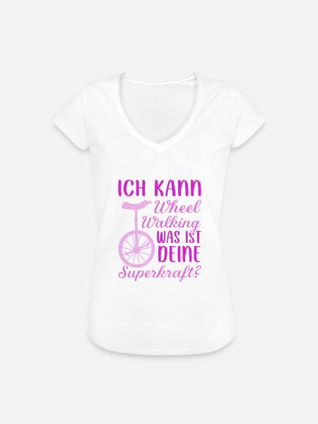 Einrad - Frauen Vintage T-Shirt - Weiß