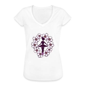 Ballett - Frauen Vintage T-Shirt - Weiß - Vorne - Danielle (179cm)