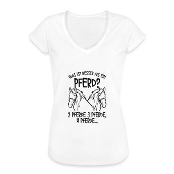 Pferde - Frauen Vintage T-Shirt - Weiß - Vorne - Danielle (179cm)