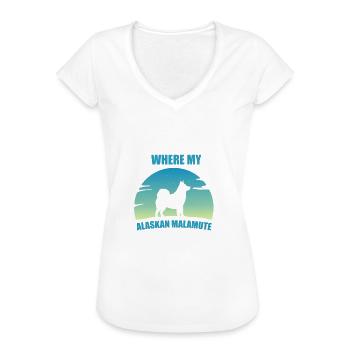 Alaskan Malamute Hund - Frauen Vintage T-Shirt - Weiß - Vorne