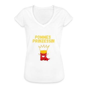 Pommes Prinzessin Fritten Kartoffel - Frauen Vintage T-Shirt - Weiß - Vorne