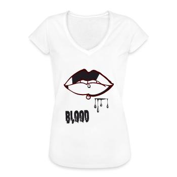 piercing & blood - Women's Vintage T-Shirt - white - Front - Danielle (179cm)