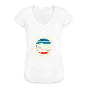 Muttertag Mutter Mummy Erster Retro Geschenk - Frauen Vintage T-Shirt - Weiß - Vorne