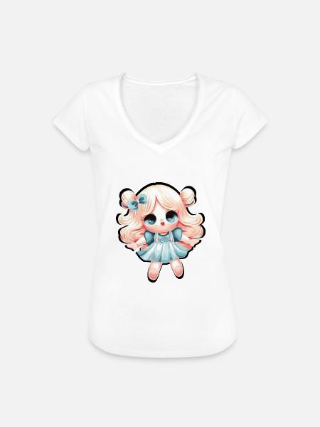 MARIONETTEN - Frauen Vintage T-Shirt - Weiß