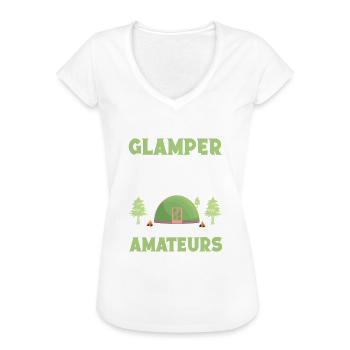 Camping und Wandern Campingzelt Glamper Glamping - Frauen Vintage T-Shirt - Weiß - Vorne