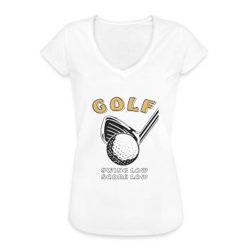GOLF SWING LOW SCORE LOW - Frauen Vintage T-Shirt - Weiß - Vorne - Danielle (179cm)