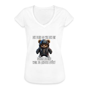 Bär Sarkastisch Sarkasmus Geschenk - Frauen Vintage T-Shirt - Weiß - Vorne