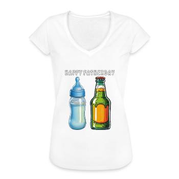 BIBERON BOUTEILLE DE BIÈRE JOYEUSE FÊTE DES PÈRES - T-shirt vintage Femme - blanc - Devant - Danielle (179cm)