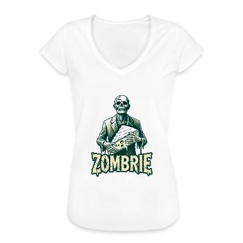 Zombie Zombrie Brie Käse Halloween Zombie Käse - Frauen Vintage T-Shirt - Weiß - Vorne